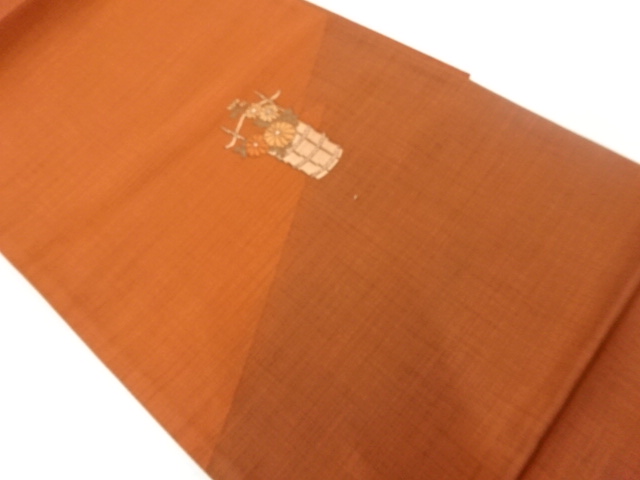 JAPANESE KIMONO / VINTAGE FUKURO OBI / WOVEN CHRYSANTHEMUM